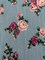 Pink Floral Blue Stripe Print Double Brushed Jersey Knit Fabric By the Yard